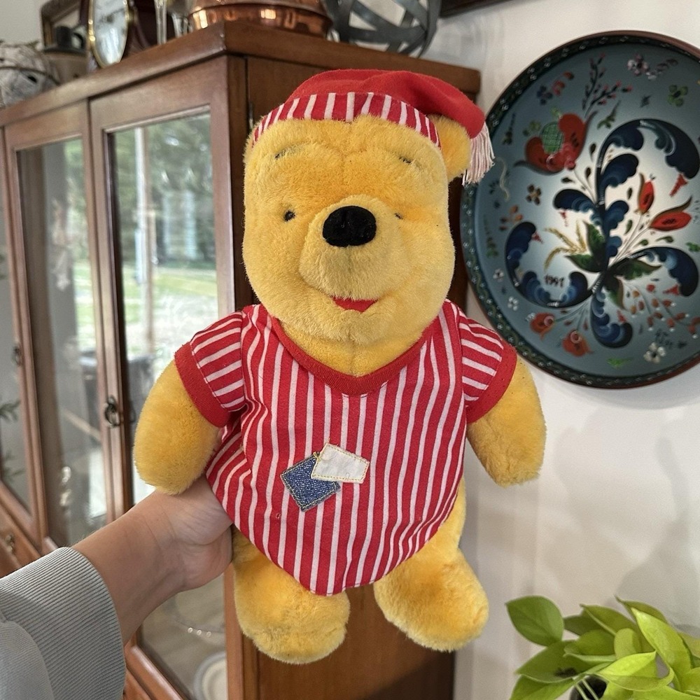 Vtg 1998 Mattel Disney Winnie the Pooh Bear Pajamas Plush Stuffed